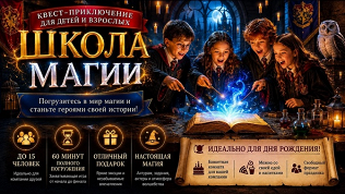<b>Скидка 50%.</b> Участие в увлекательном квесте «Школа магии» от студии «Квестория» (4750 руб. вместо 9500 руб.)
