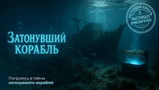 <b>Скидка до 60%.</b> Участие в семейном квесте «Затонувший корабль» от студии «Семейные квесты»