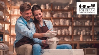 Индивидуальный романтический мастер-класс для пары на гончарном круге или по лепке из глины в гончарной мастерской Sol Кeram (4900 руб. вместо 14 000 руб.)