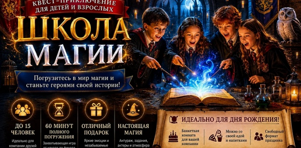 Участие в квесте «Школа магии» от студии «Квестория»