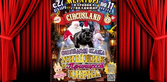 Билет на представление с новогодней сказкой «Хищник и принцесса цирка»